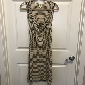 Anthropologie stripe cowl dress